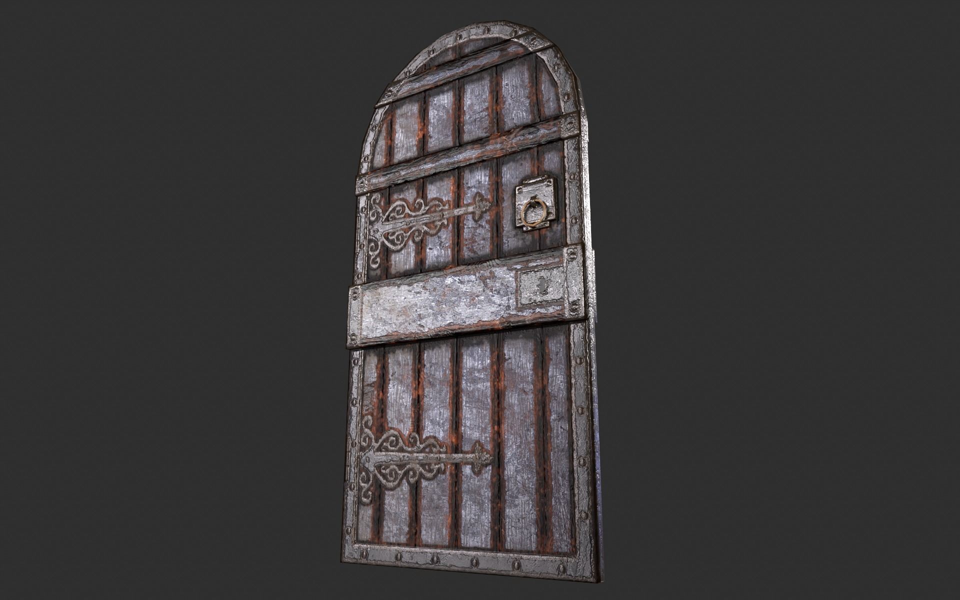 Medieval Castle Door PACK - Dungeon Door - PBR 4k Low Poly Low-poly 3D model_15