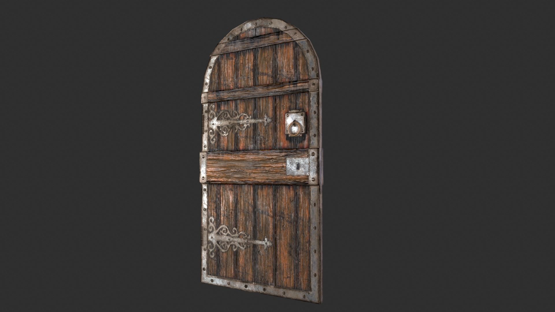 Medieval Castle Door PACK - Dungeon Door - PBR 4k Low Poly Low-poly 3D model_1