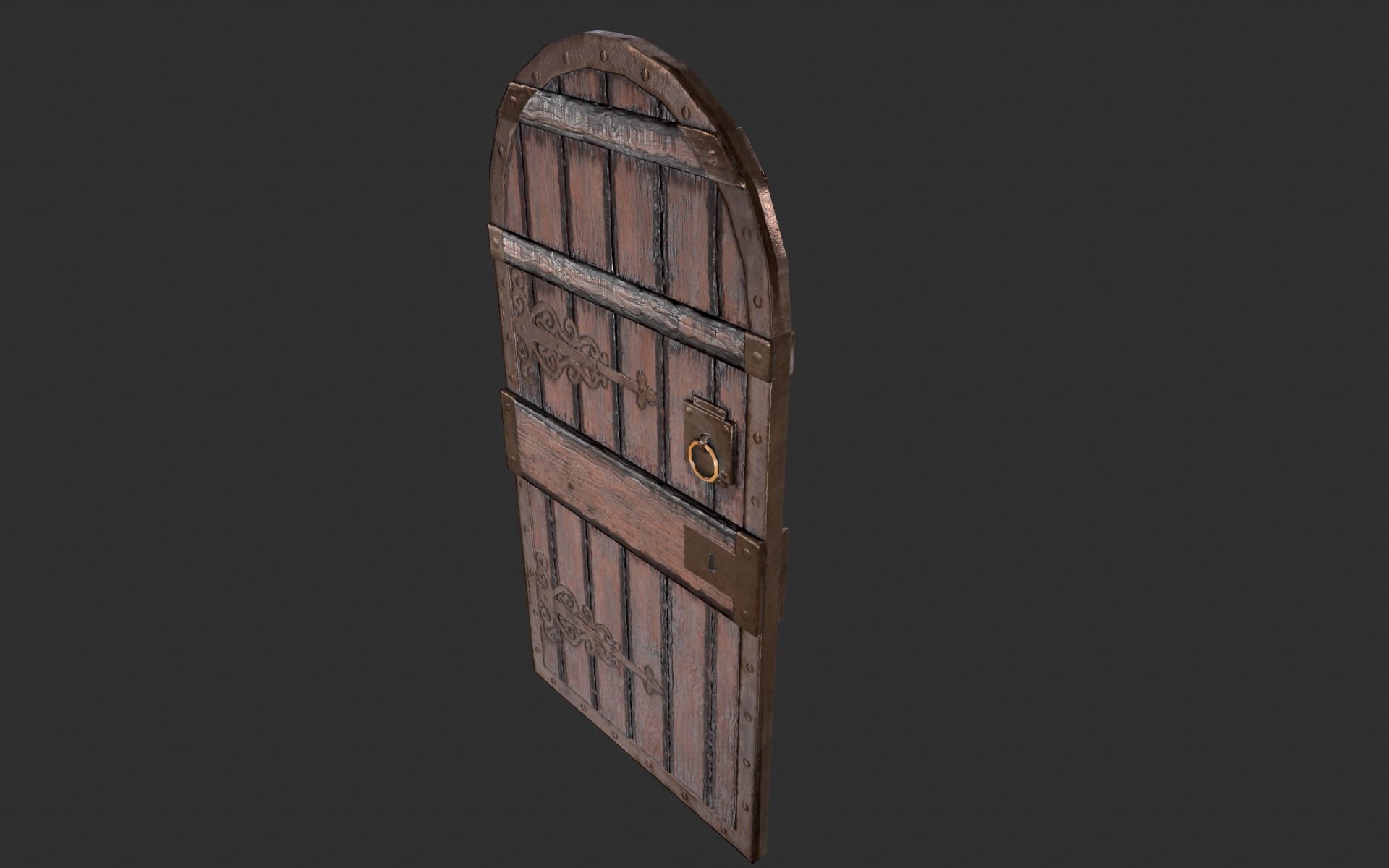 Medieval Castle Door PACK - Dungeon Door - PBR 4k Low Poly Low-poly 3D model_8