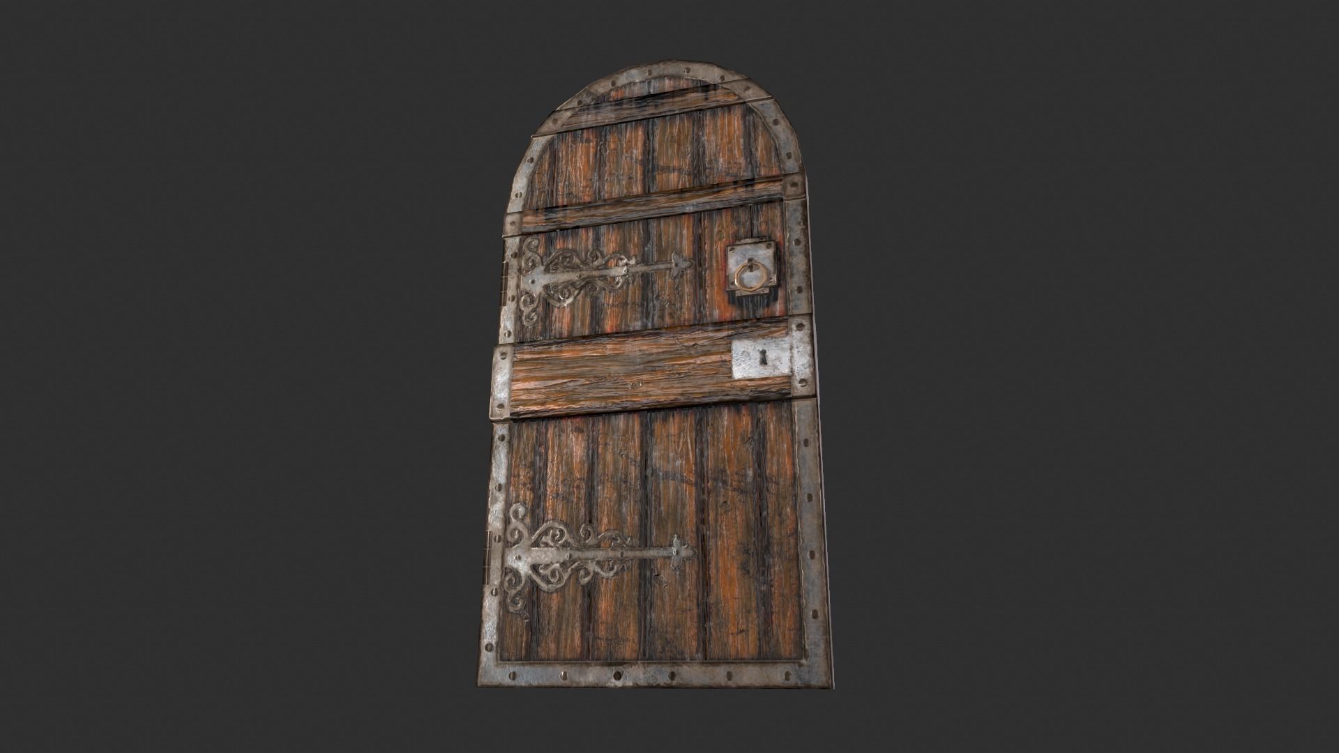Medieval Castle Door PACK - Dungeon Door - PBR 4k Low Poly Low-poly 3D model_4