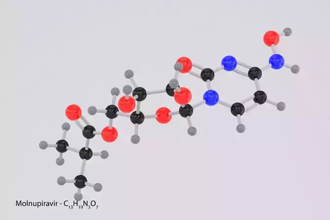 Drug MOLNUPIRAVIR Molecule 3D model