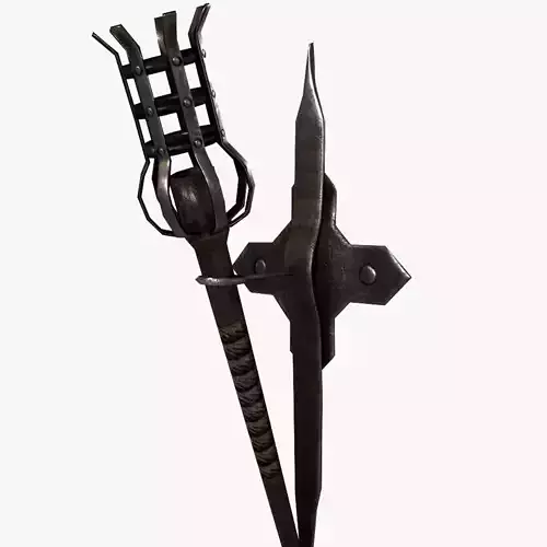 Wall Torch - Medieval Castle Dungeon Torch - PBR 4k Low Poly