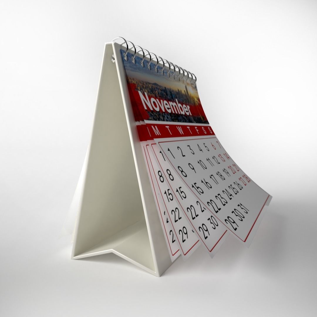 Table Calendar Free 3D model_1