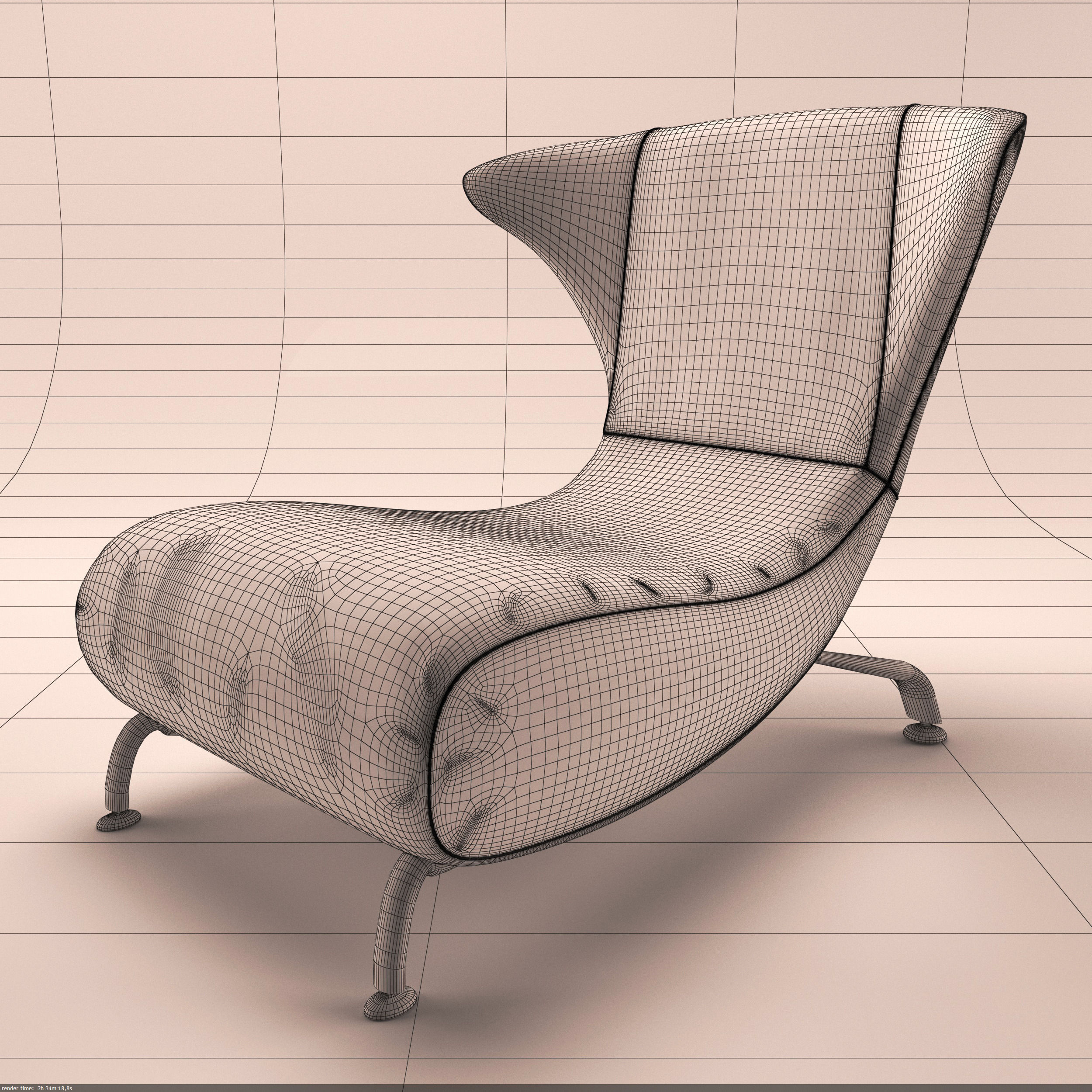 Armchair Giovannetti 3D model_7