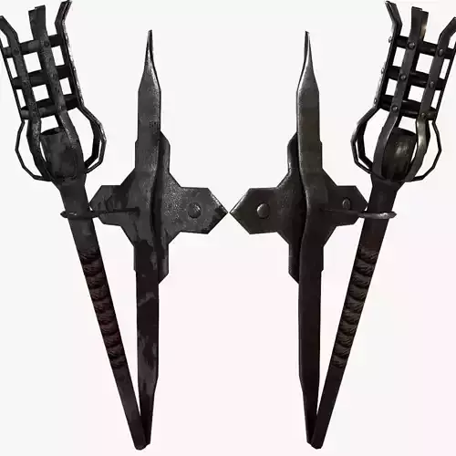 Wall Torch PACK Medieval Castle Dungeon Torch - PBR 4k Low Poly