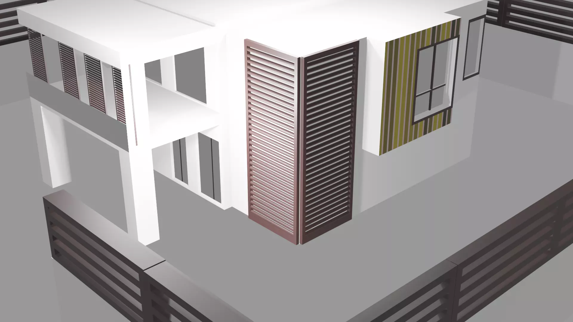 1321343 house with balcony Low-poly 3D model_0