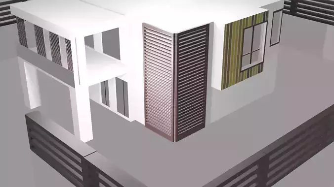 1321343 house with balcony Low-poly 3D model