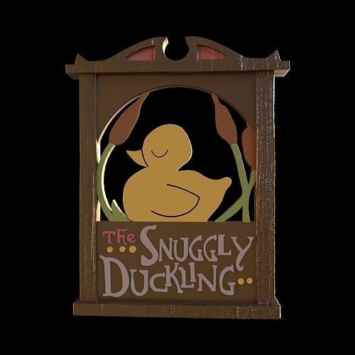 Snuggly Duckling Sign From Tangled 3D Model 3D Printable CGTrader