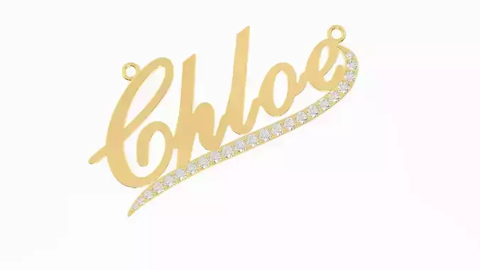 Name pendant Chloe 3D print model