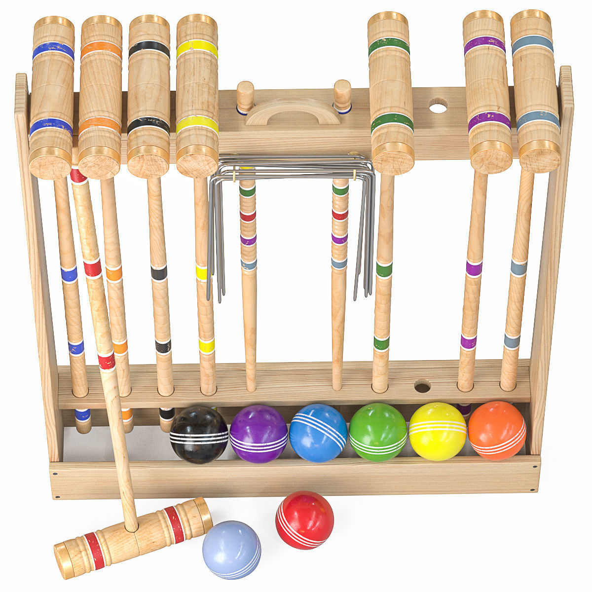 Croquet set 3D model_5