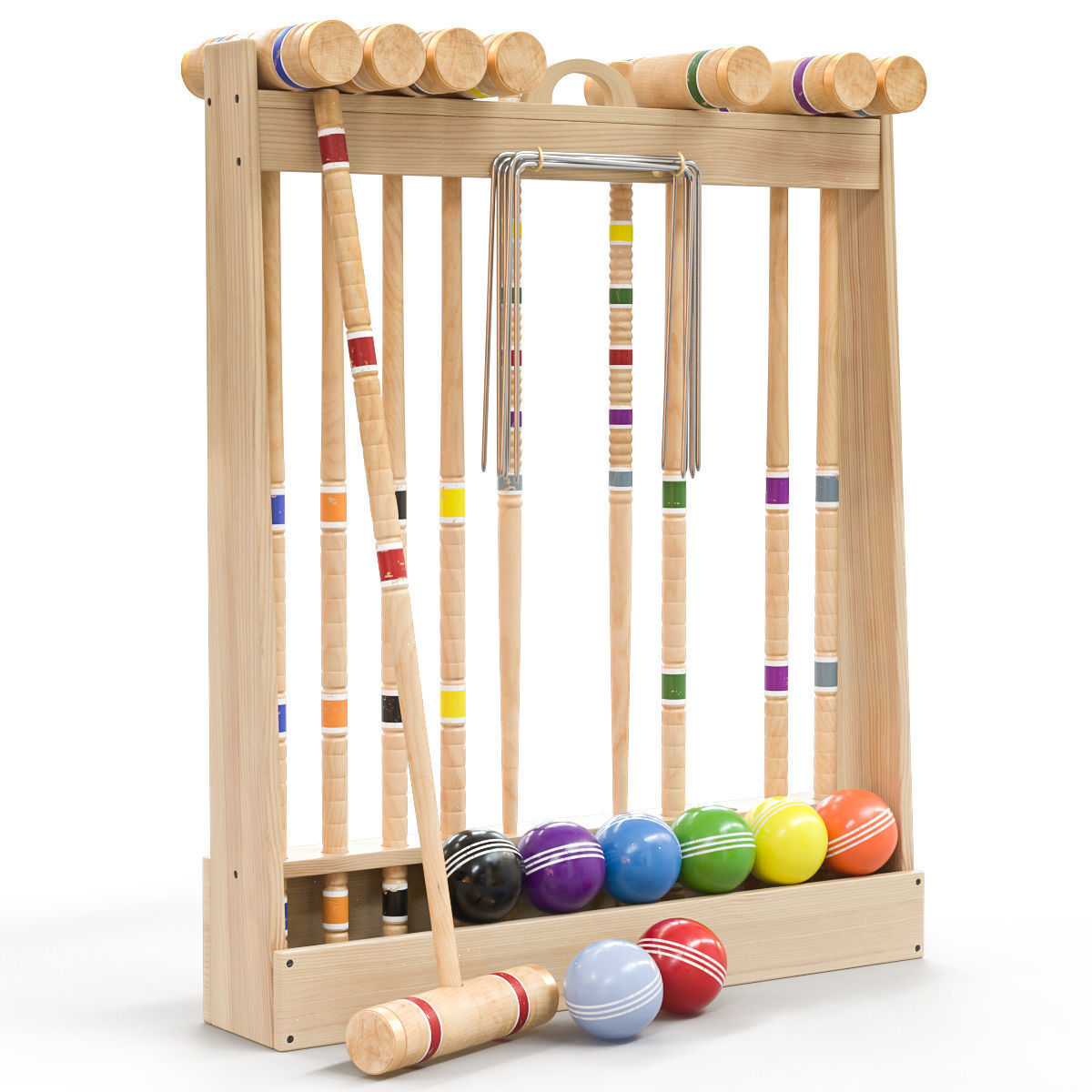 Croquet set 3D model_1