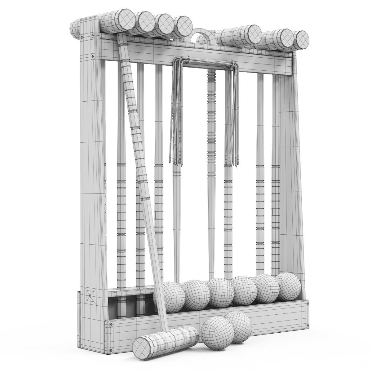 Croquet set 3D model_9