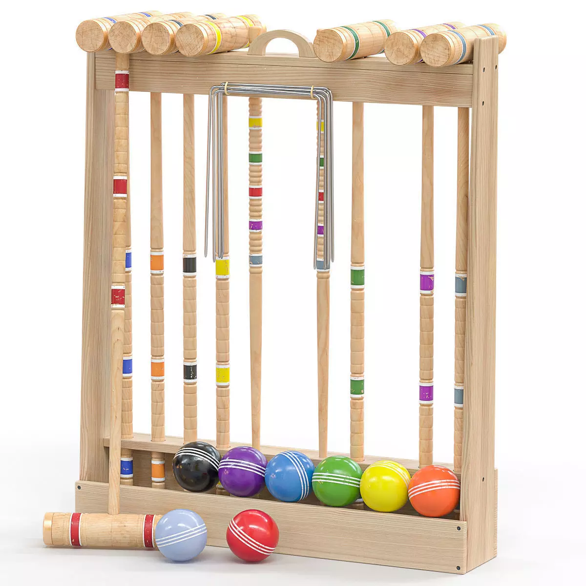 Croquet set 3D model_0