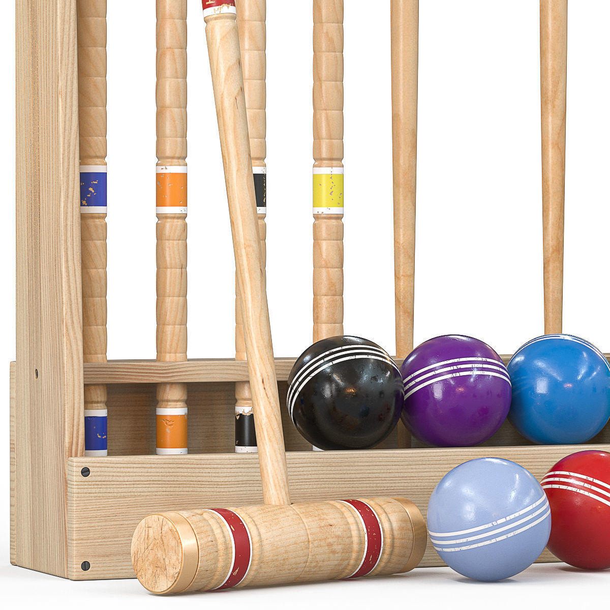 Croquet set 3D model_6
