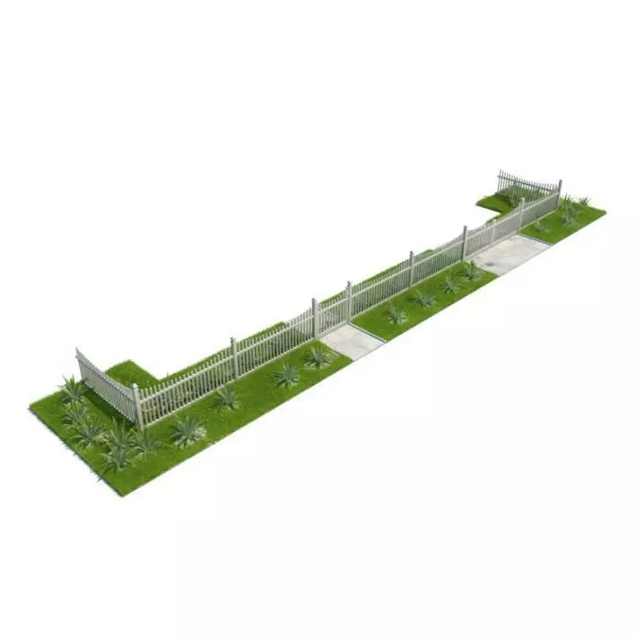 Fence   Green Metal 3D model_0
