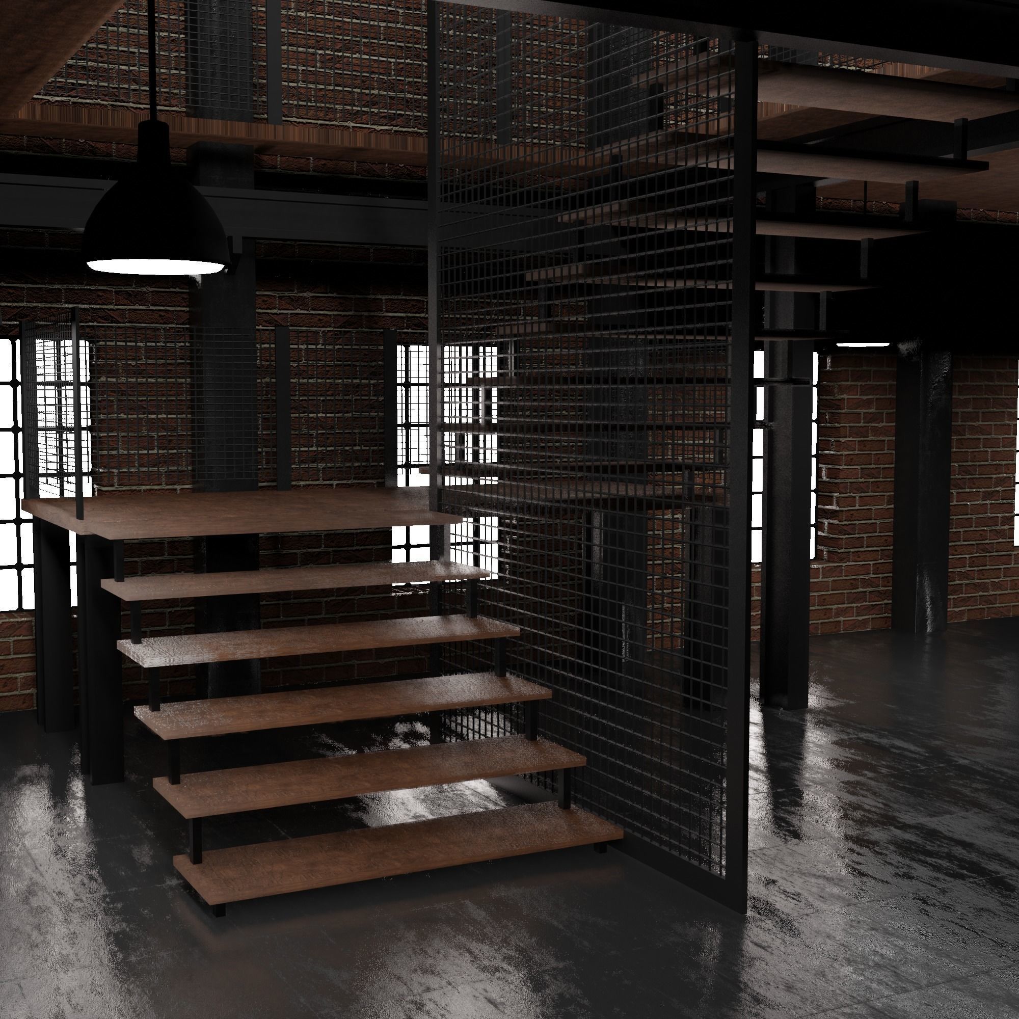 Loft Interior 3D model_2