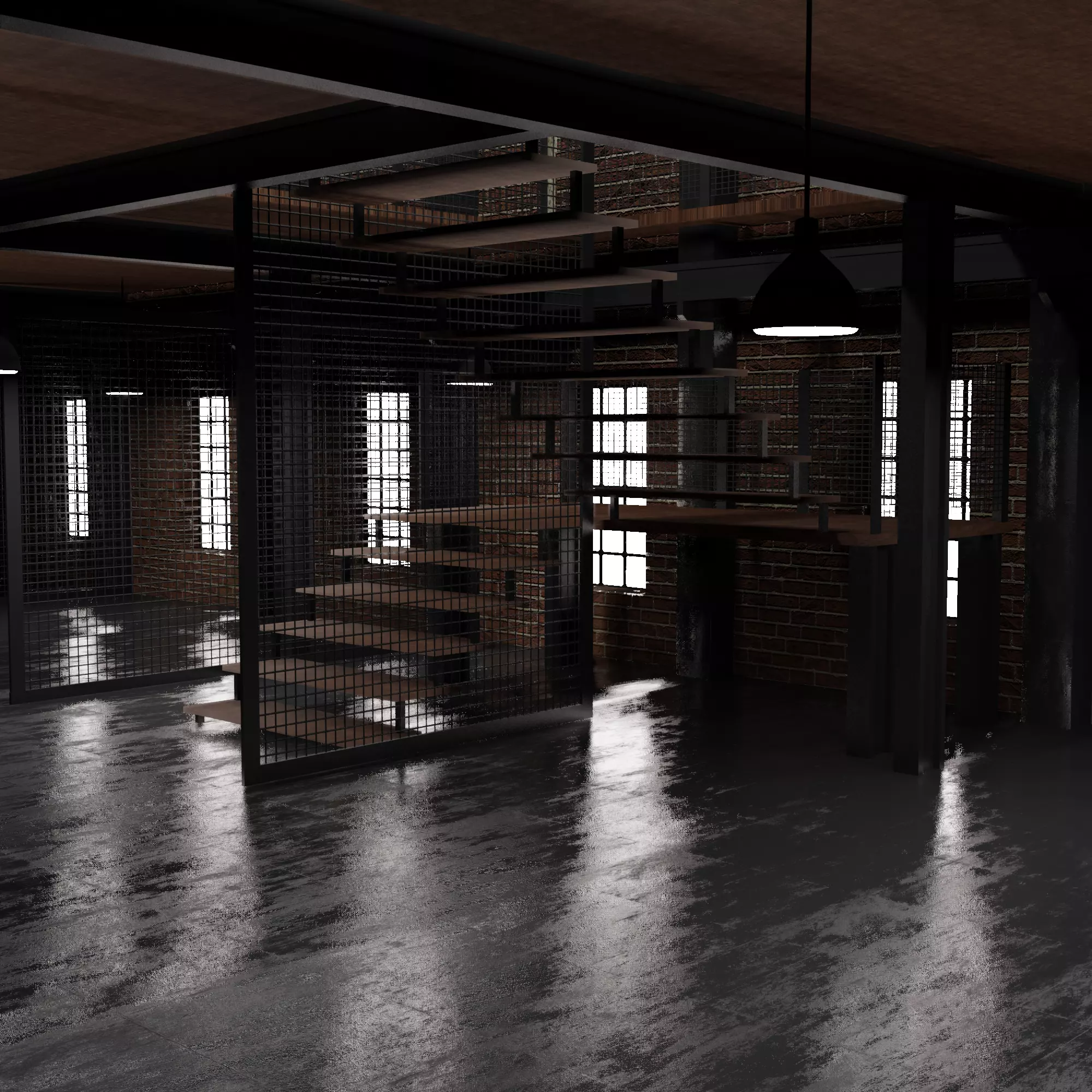 Loft Interior 3D model_0