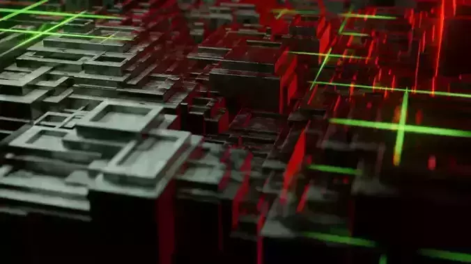 sci-fi floating blocks - animation inside