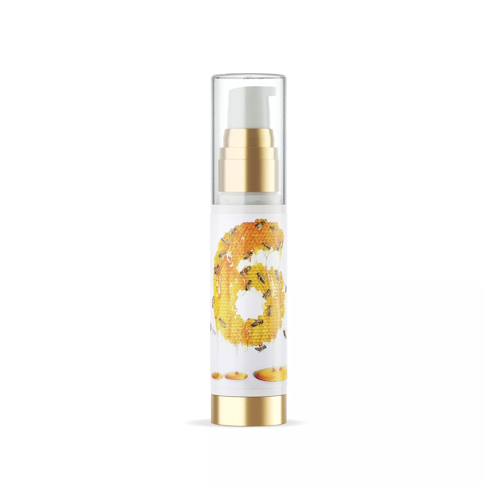 Cosmetic bottle with pump 3D model_0