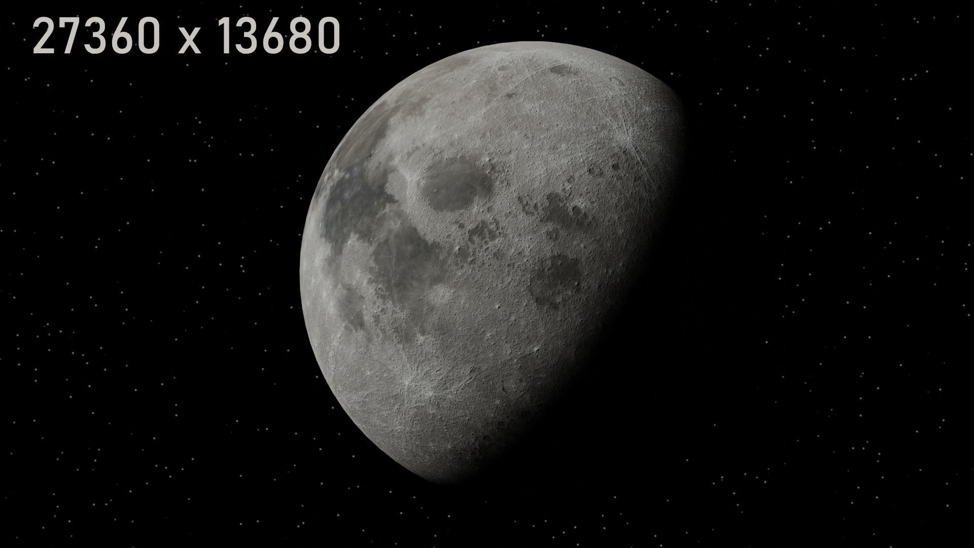 Moon textured 3D model in 4 resolutions  Low-poly 3D model_3