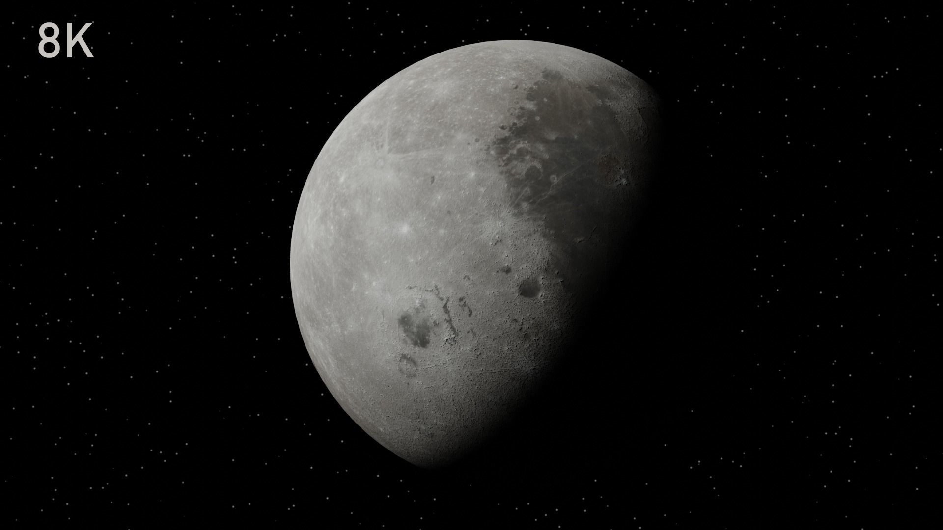 Moon textured 3D model in 4 resolutions  Low-poly 3D model_4