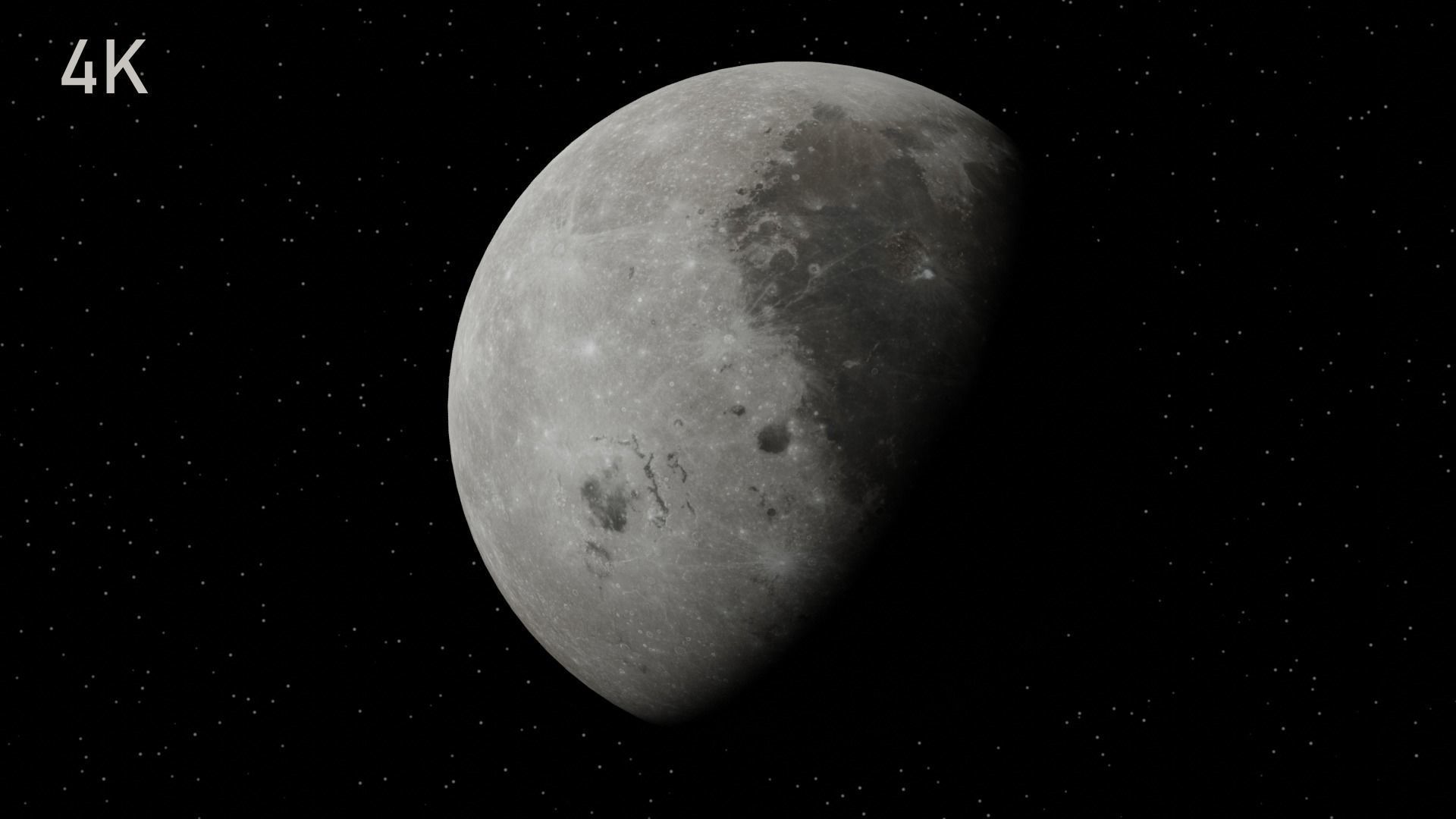 Moon textured 3D model in 4 resolutions  Low-poly 3D model_5