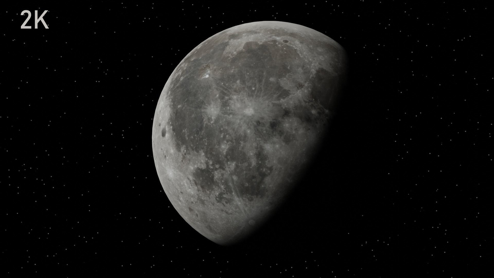 Moon textured 3D model in 4 resolutions  Low-poly 3D model_6