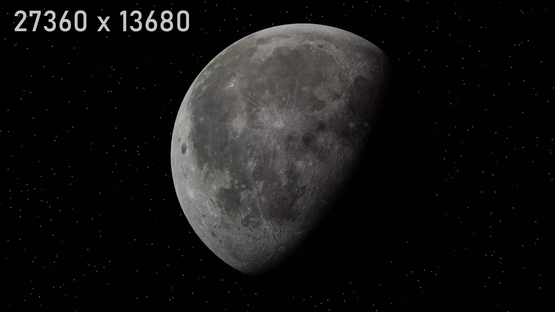 Moon textured 3D model in 4 resolutions  Low-poly 3D model_0