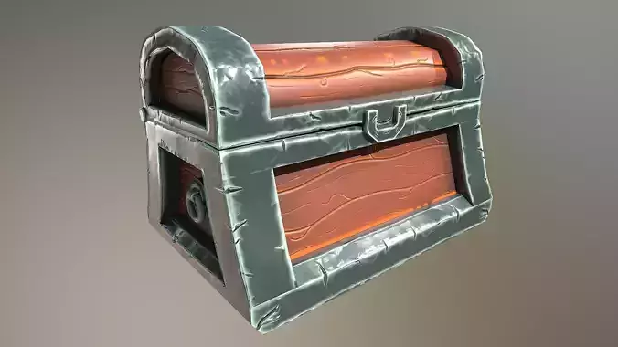 Stylized Pirate Chest Low-poly 3D model