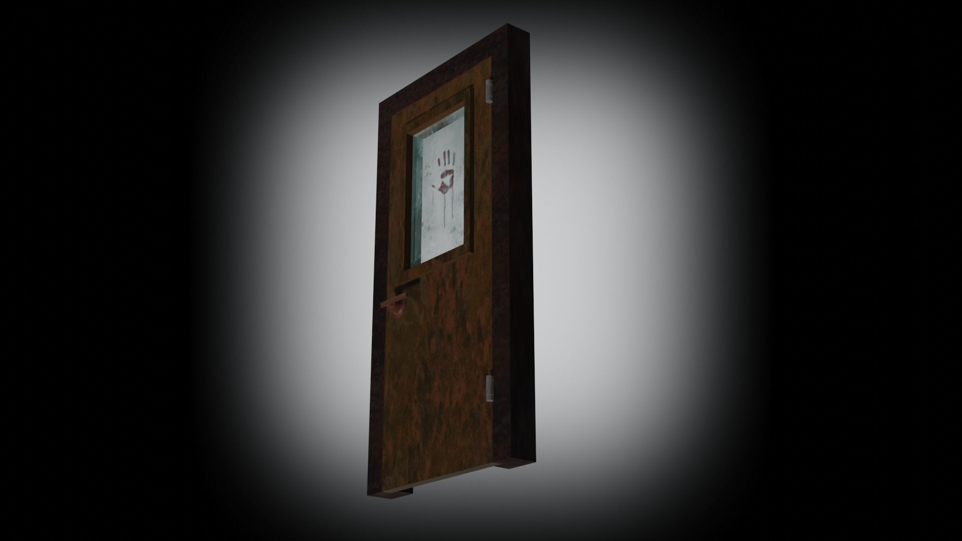 horror door Low-poly 3D model_1