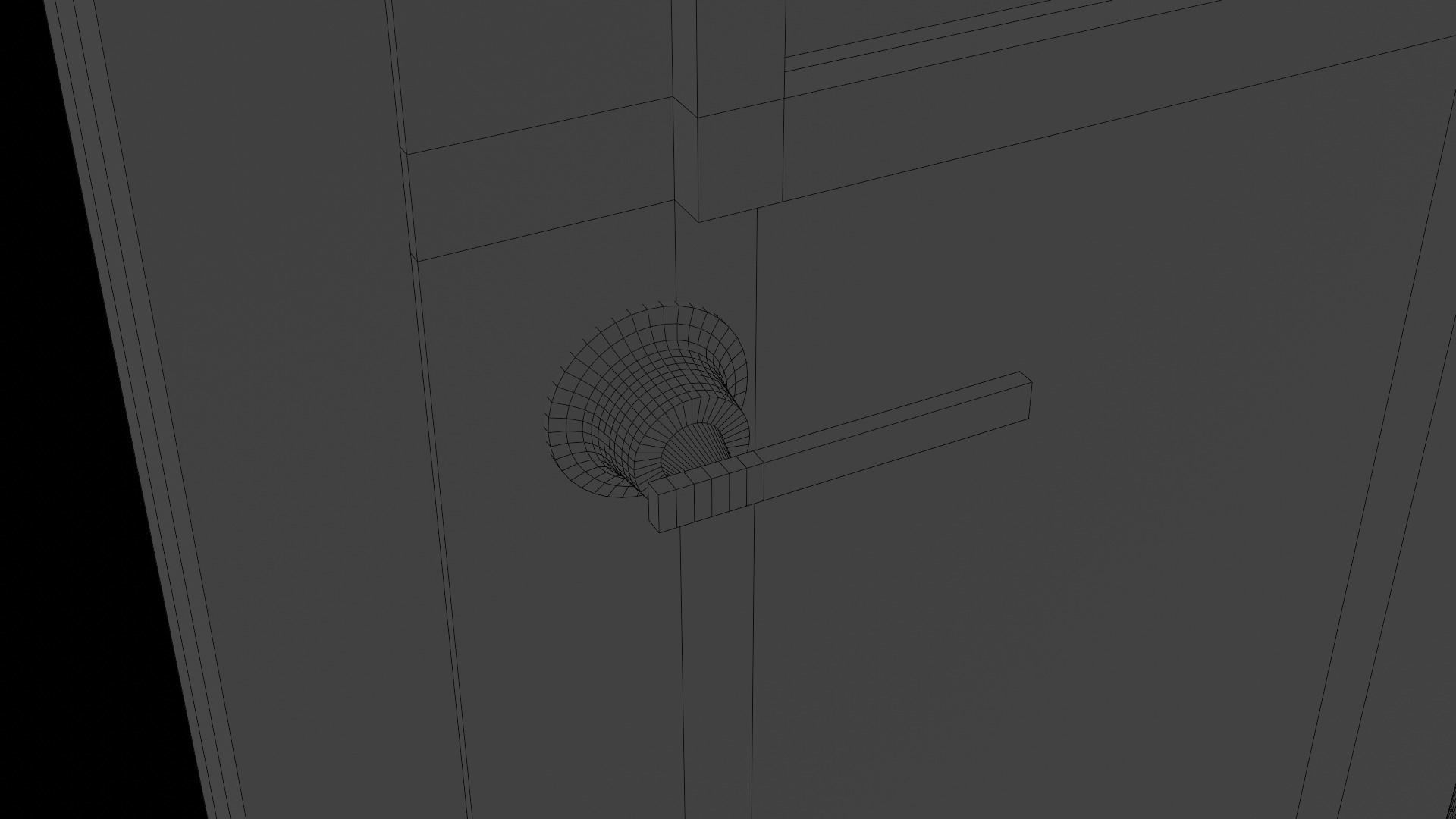 horror door Low-poly 3D model_13