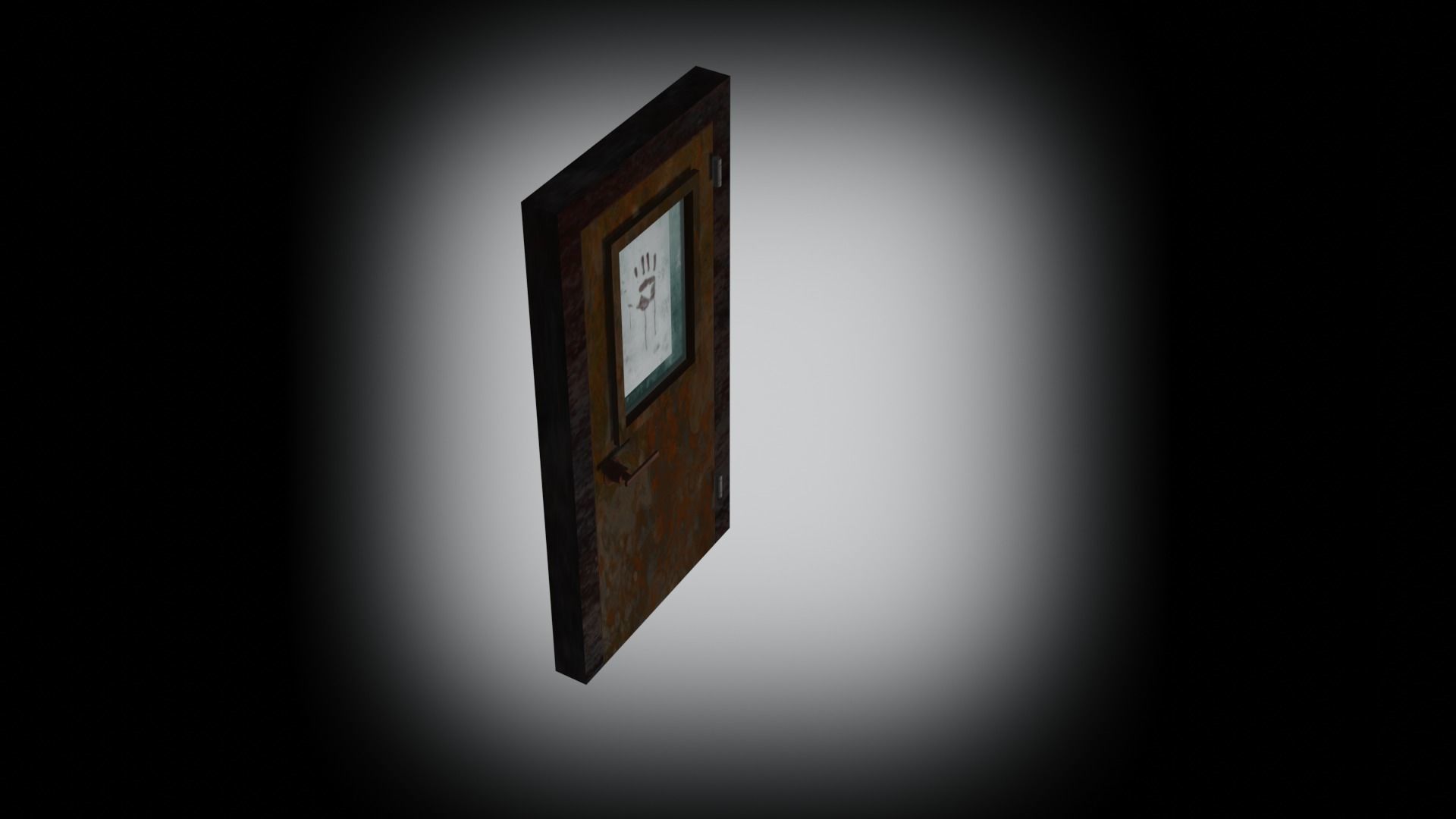 horror door Low-poly 3D model_2