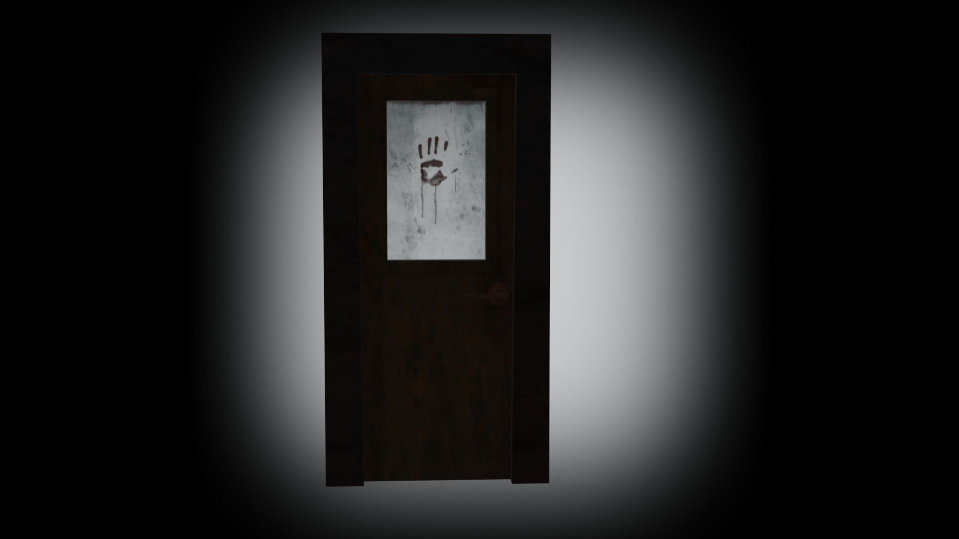 horror door Low-poly 3D model_4