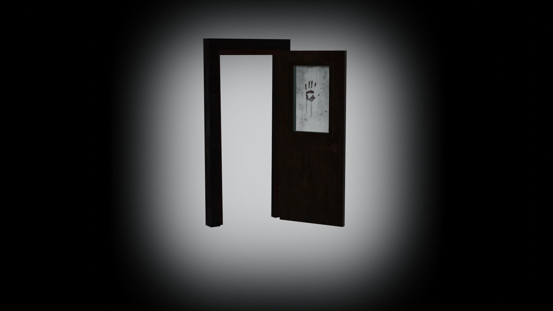 horror door Low-poly 3D model_7