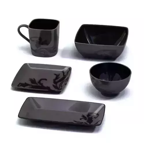 Black Porcelain Service Set