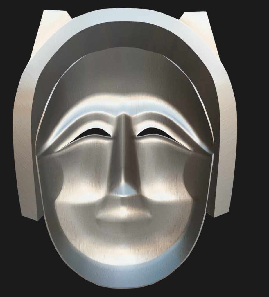 Gaksital - Korean Traditional Mask Low-poly 3D model_2