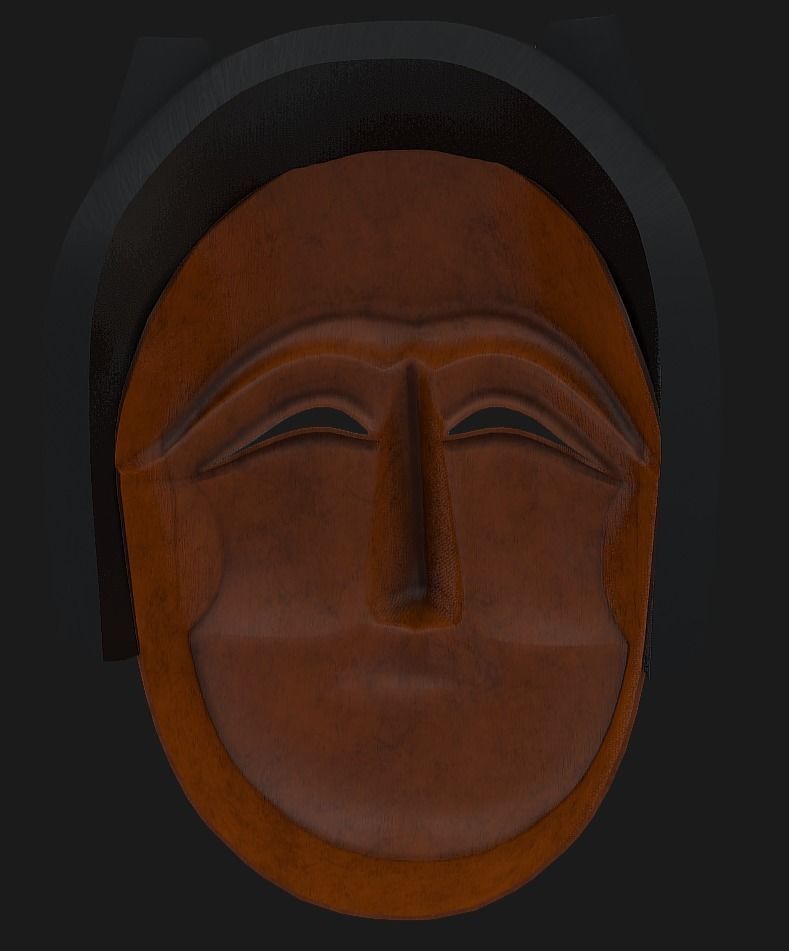Gaksital - Korean Traditional Mask Low-poly 3D model_5
