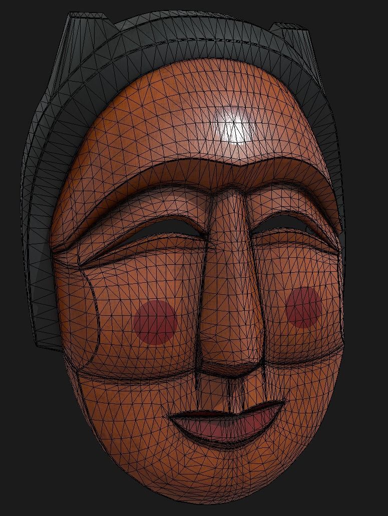 Gaksital - Korean Traditional Mask Low-poly 3D model_8