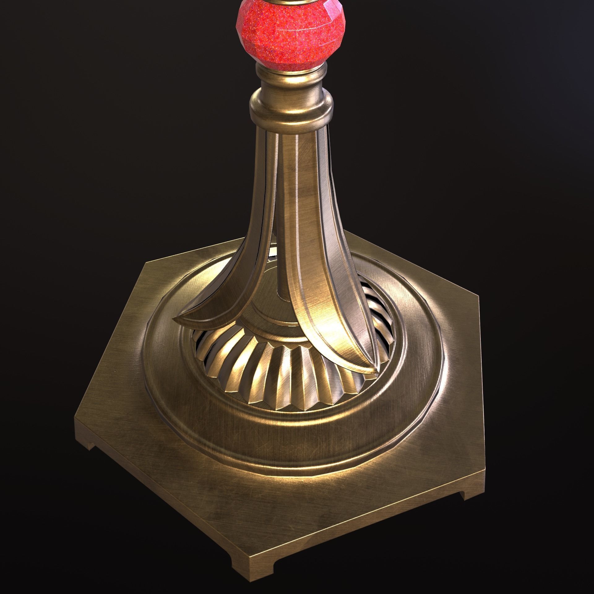 Antique  Table lamp PBR Lowpoly Low-poly 3D model_1