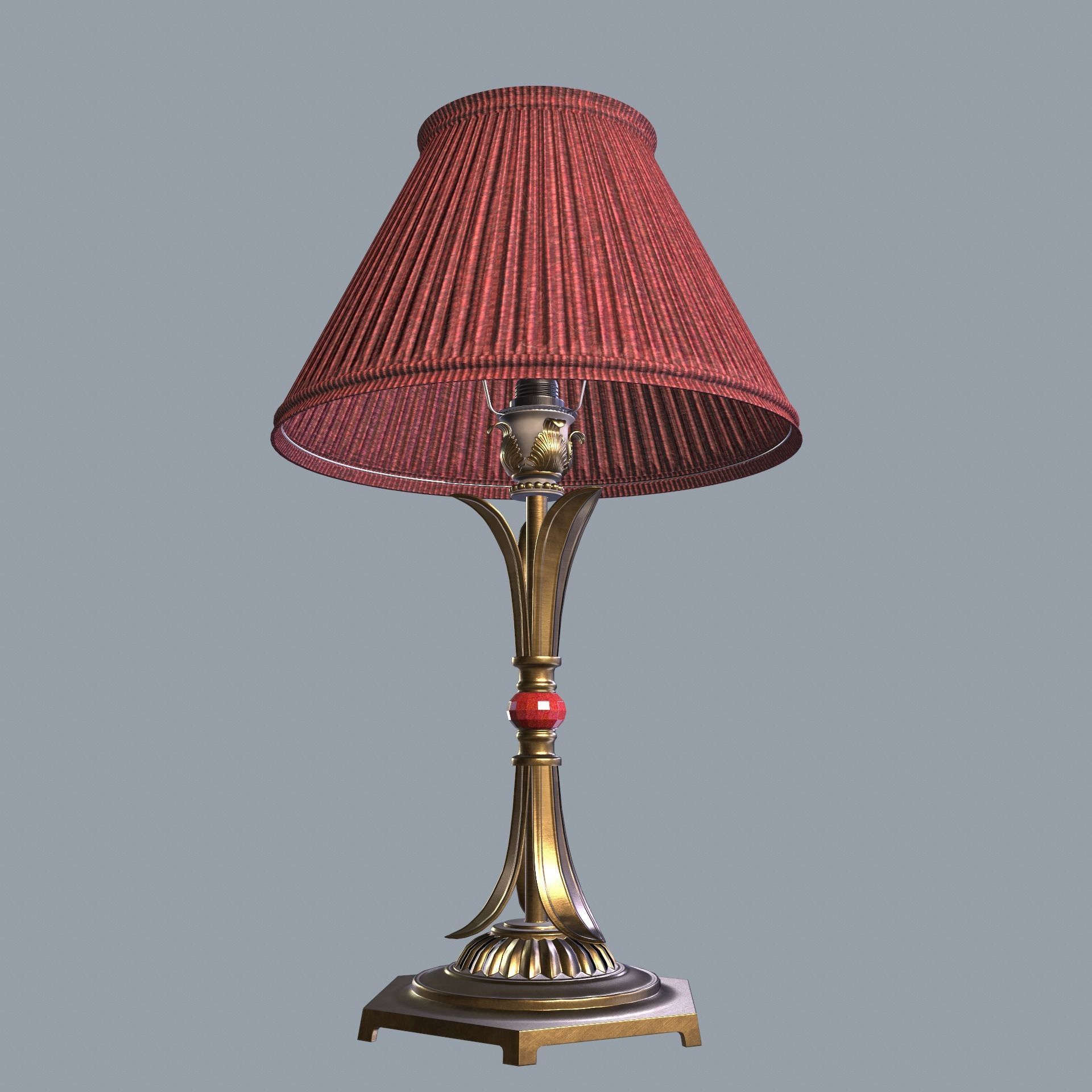 Antique  Table lamp PBR Lowpoly Low-poly 3D model_4