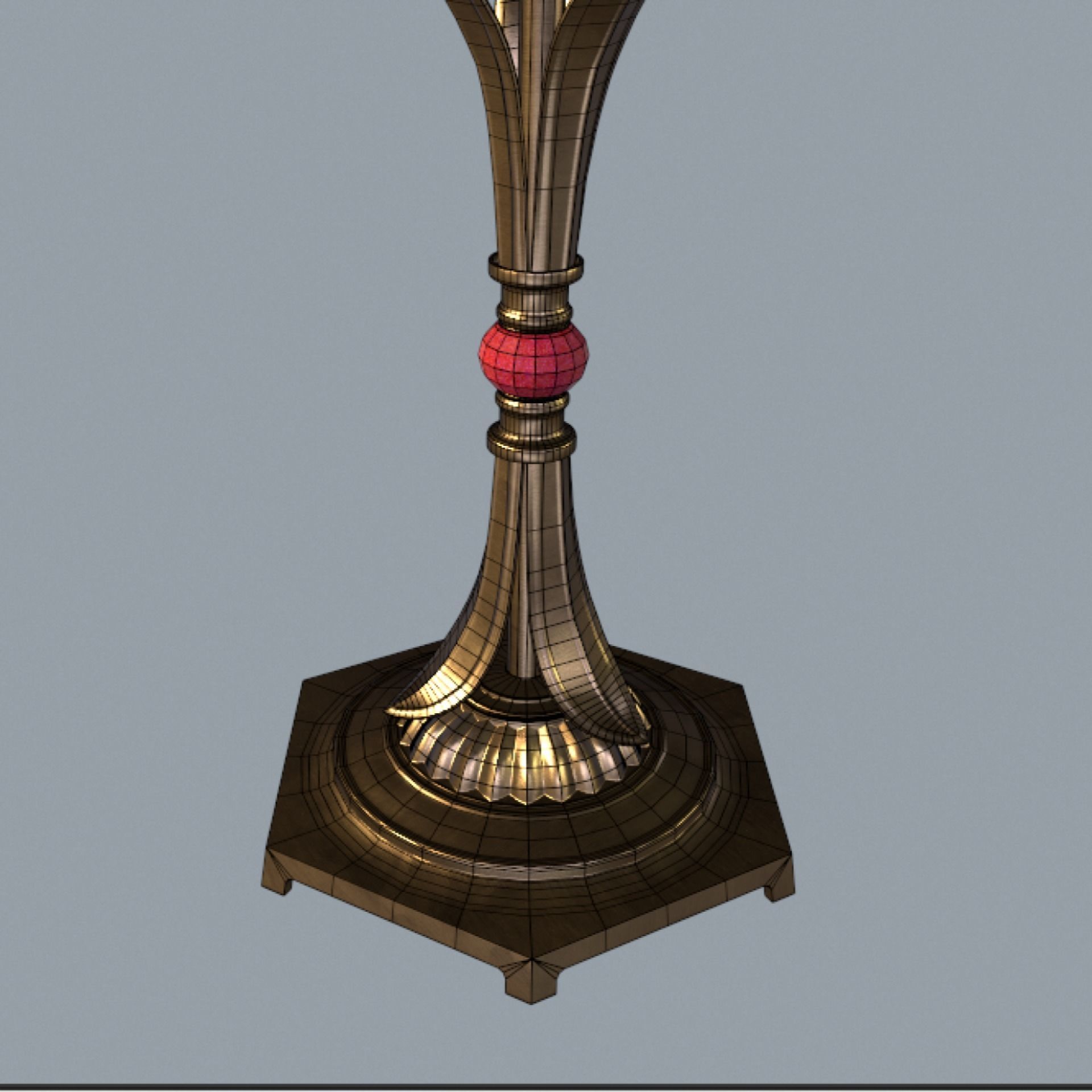 Antique  Table lamp PBR Lowpoly Low-poly 3D model_6