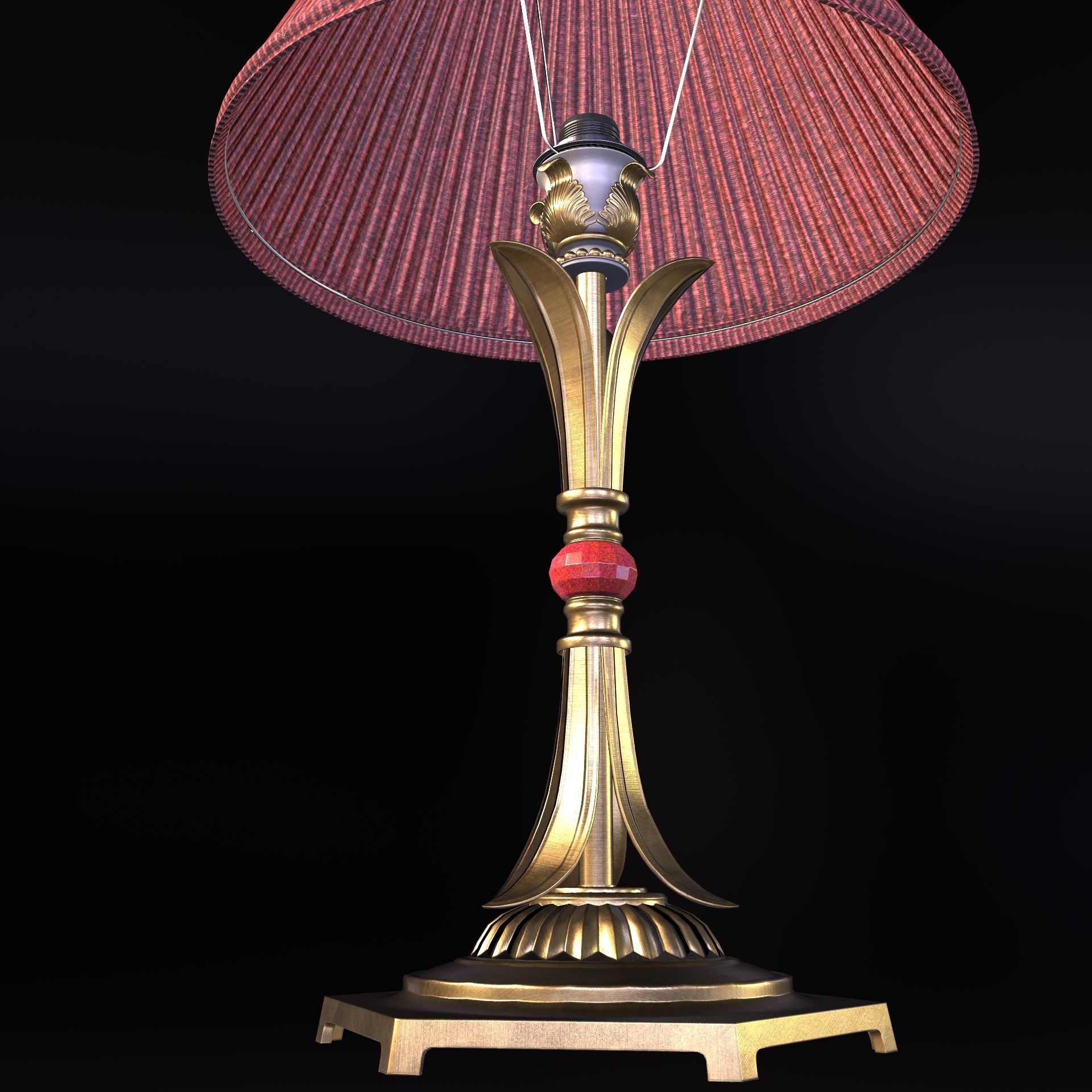 Antique  Table lamp PBR Lowpoly Low-poly 3D model_2