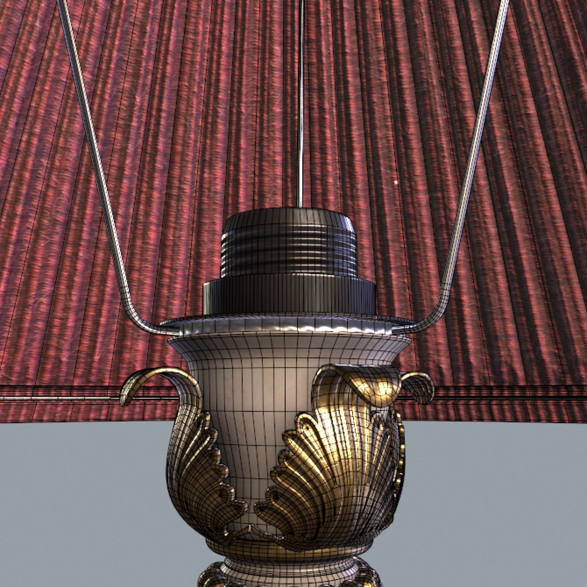 Antique  Table lamp PBR Lowpoly Low-poly 3D model_5