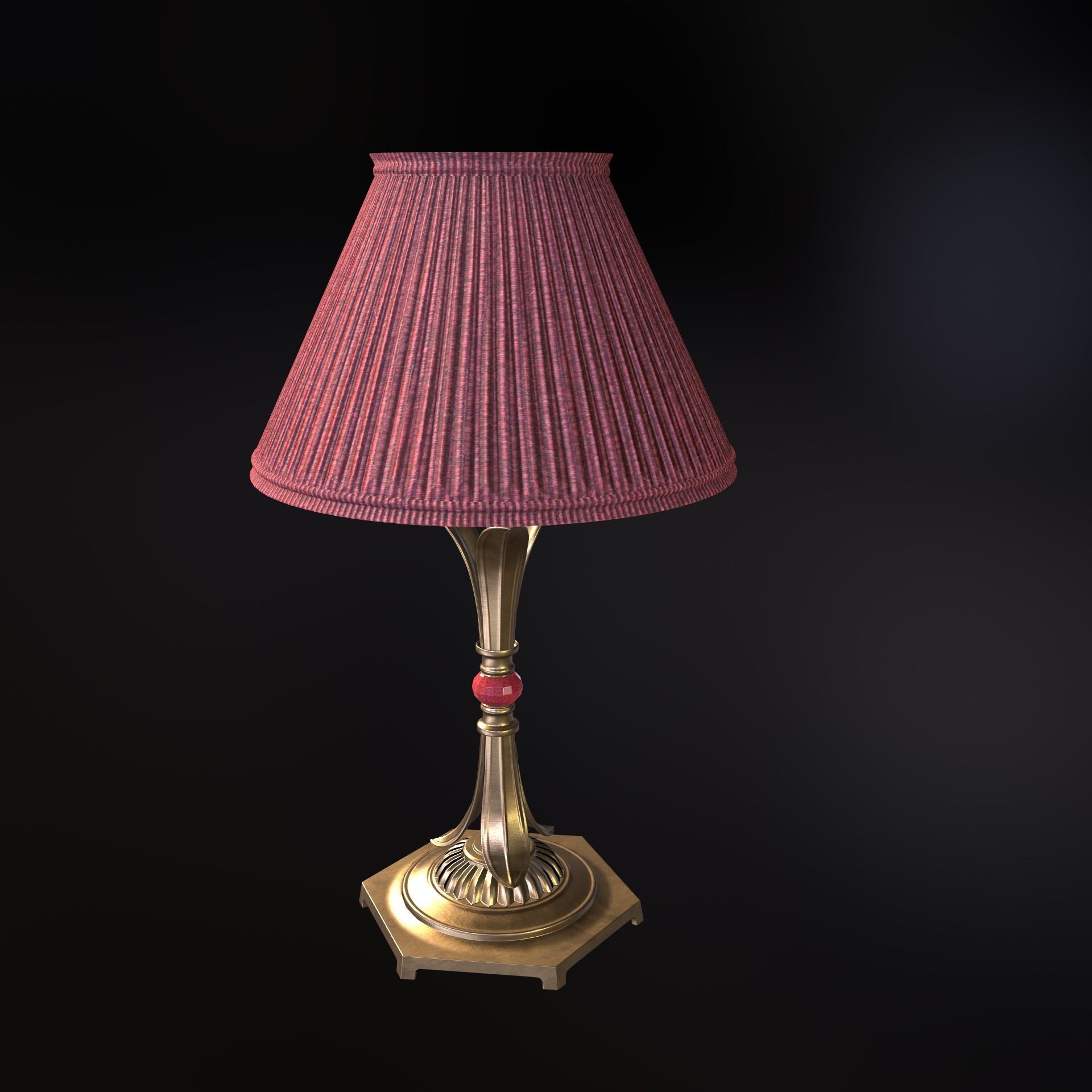 Antique  Table lamp PBR Lowpoly Low-poly 3D model_3