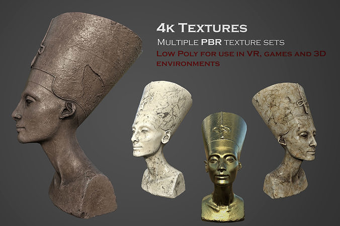 Bust of Nefertiti  Low-poly 3D model
