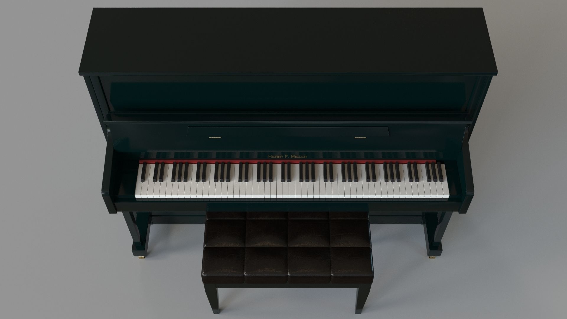 Henry F Miller Upright Piano 3D model_3