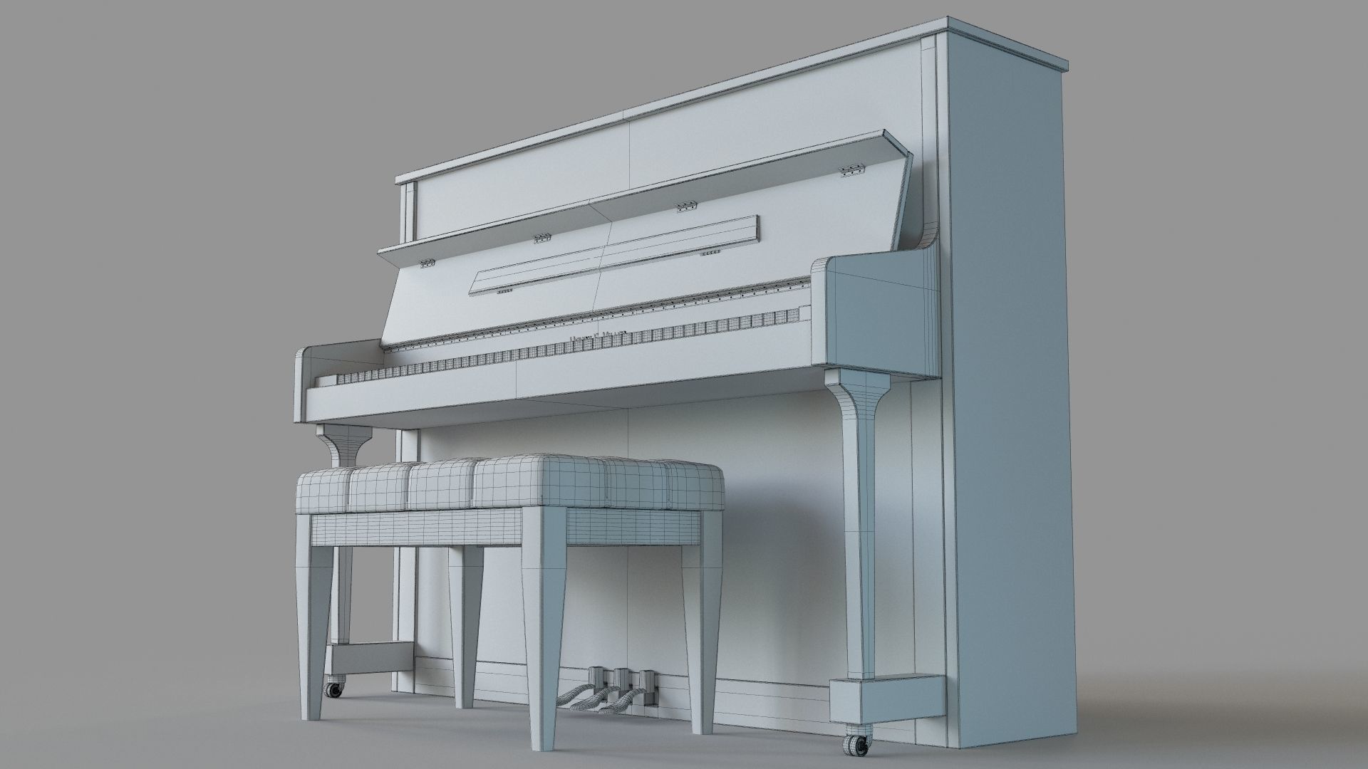 Henry F Miller Upright Piano 3D model_6