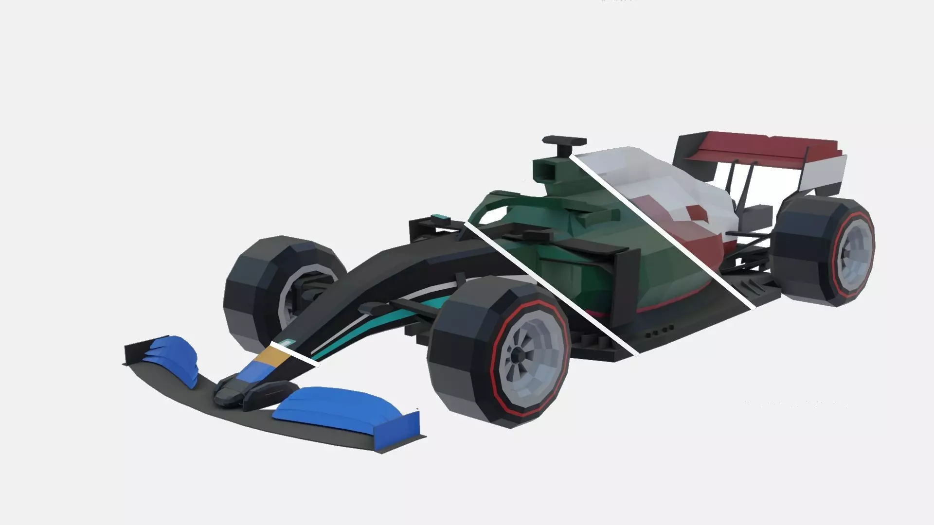 F1 cars 2021 pack Low-poly 3D model_0