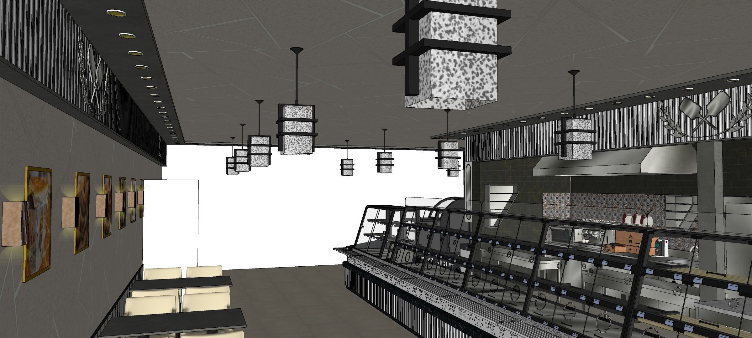 bakery pastry display cases patisserie oven bread shop 3D model_5