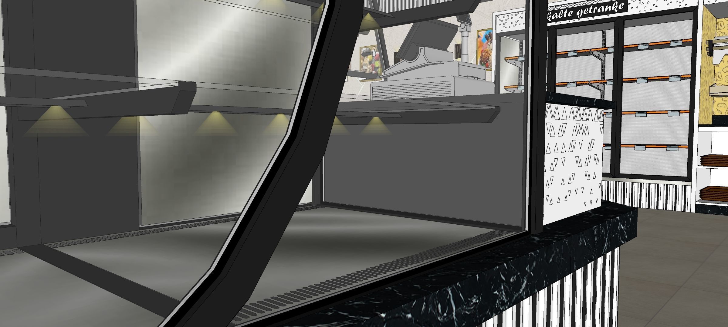 bakery pastry display cases patisserie oven bread shop 3D model_10